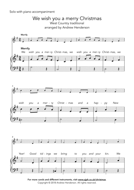 We Wish You A Merry Christmas Easy Cello Easy Piano Page 2