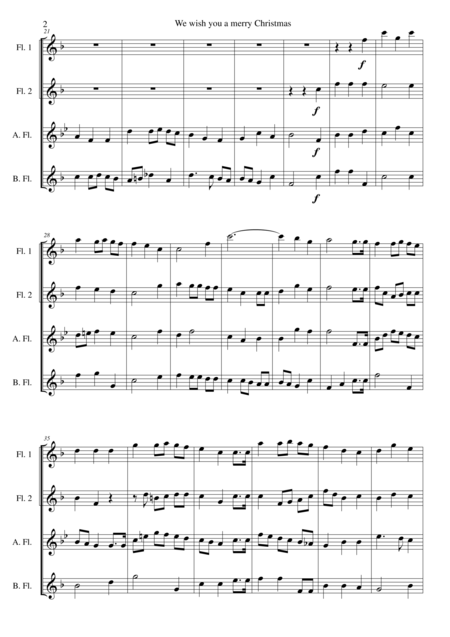 We Wish You A Merry Christmas For Flute Quartet Page 2