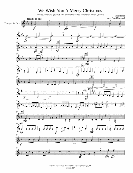 We Wish You A Merry Christmas For Mixed Brass Quartet Page 2