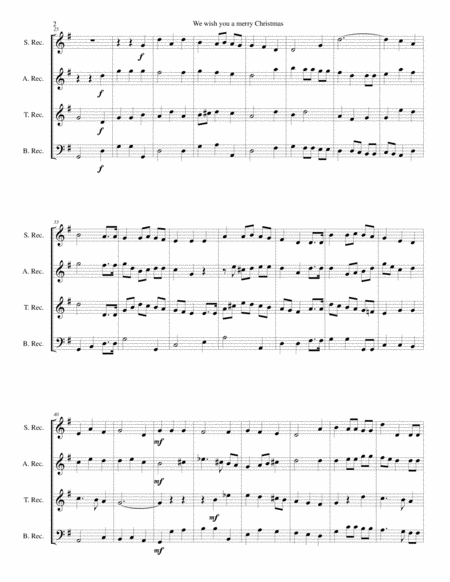 We Wish You A Merry Christmas For Recorder Quartet Page 2