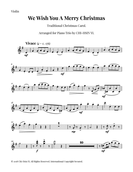 We Wish You A Merry Christmas Piano Trio Page 2