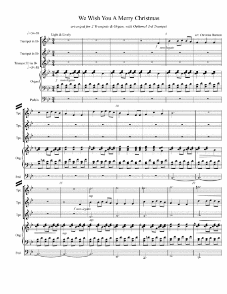 We Wish You A Merry Christmas Two Or Three Trumpets And Organ Page 2
