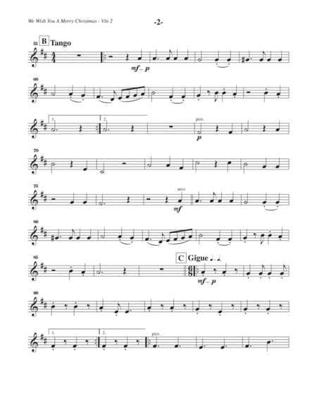 We Wish You A Merry Christmas Variations Violin 2 Part Page 2