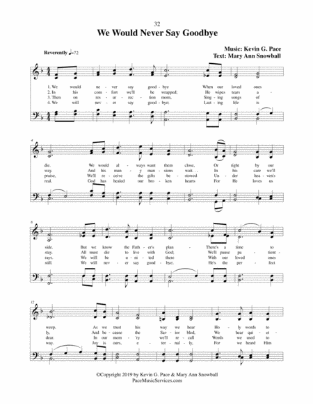 We Would Never Say Goodbye An Original Hymn For Satb Voices Page 2