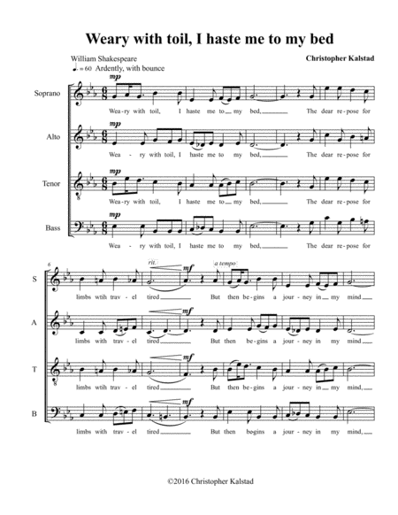 Weary With Toil I Haste Me To My Bed Satb Page 2