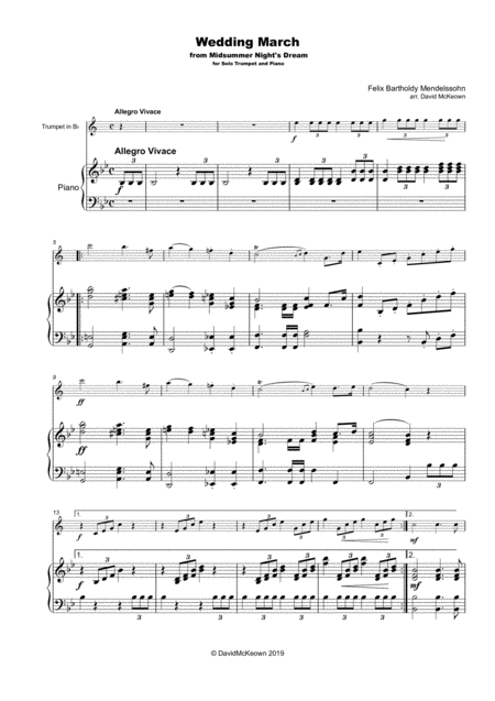 Wedding March By Mendelssohn For Solo Trumpet And Piano Page 2