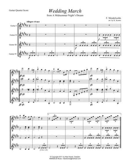 Wedding March For Guitar Quartet Page 2