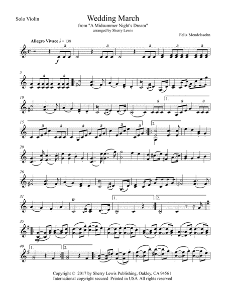 Wedding March Solo Violin Violin Solo Page 2