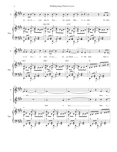 Wedding Song There Is Love For 2 Part Choir Sop Ten Page 2