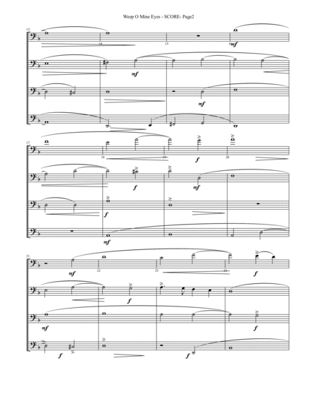 Weep O Mine Eyes For Trombone Or Low Brass Quartet Page 2