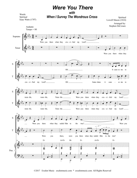 Were You There With When I Survey The Wondrous Cross For 2 Part Choir Soprano Tenor Page 2