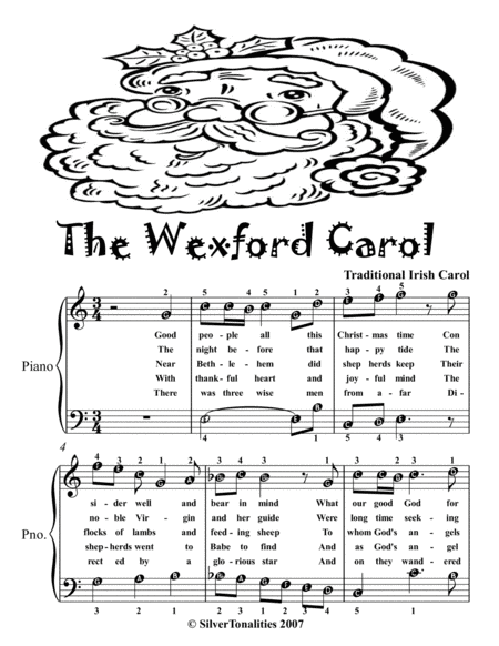 Wexford Carol Easy Piano Sheet Music Tadpole Edition Page 2