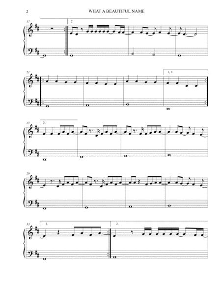 What A Beautiful Name Hillsong Ben Fielding Sheet Music Easy Piano Page 2