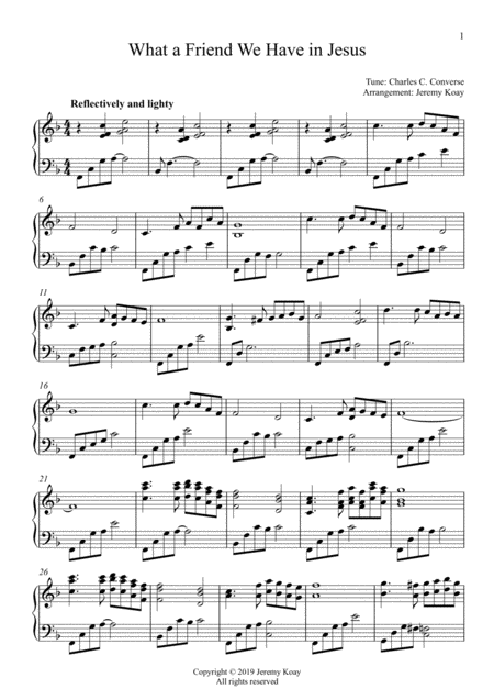 What A Friend We Have In Jesus Solo Piano Page 2