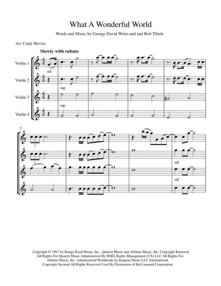 What A Wonderful World For Violin Quartet Page 2