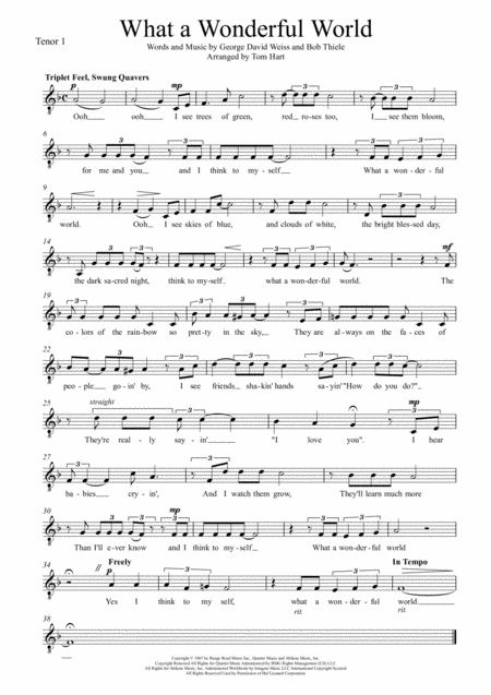 What A Wonderful World Male Ttb Choir Page 2