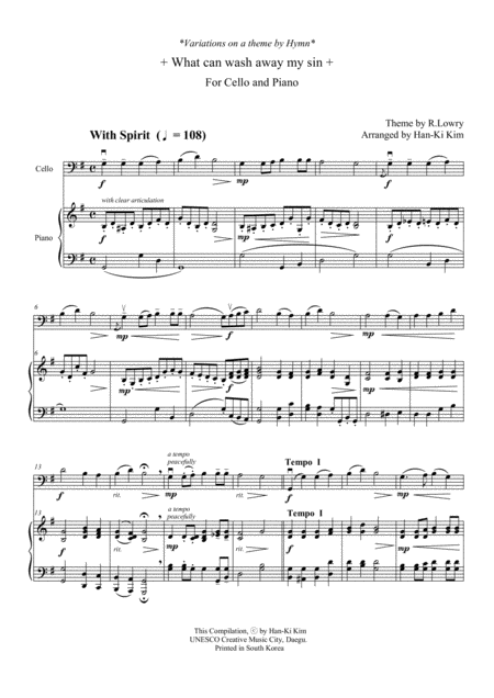 What Can Wash Away My Sin For Cello And Piano Page 2