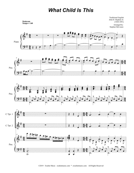 What Child Is This For Brass Quartet And Piano Alternate Version Page 2