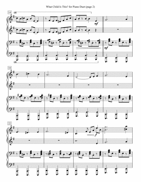 What Child Is This For Piano Duet Page 2
