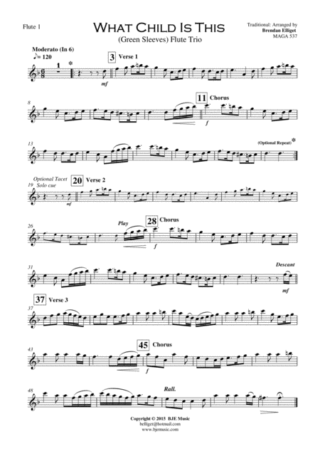 What Child Is This Greensleeves Flute Trio Optional Oboe With Piano Accompaniment Score And Parts Pdf Page 2