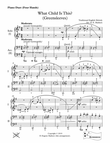 What Child Is This Greensleeves For Piano Four Hands Young Players Page 2