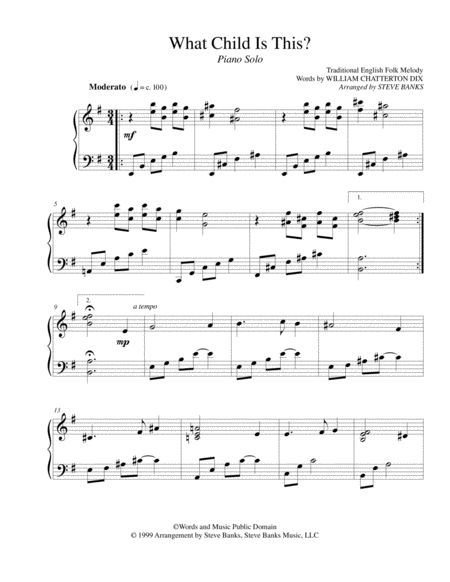 What Child Is This Piano Page 2