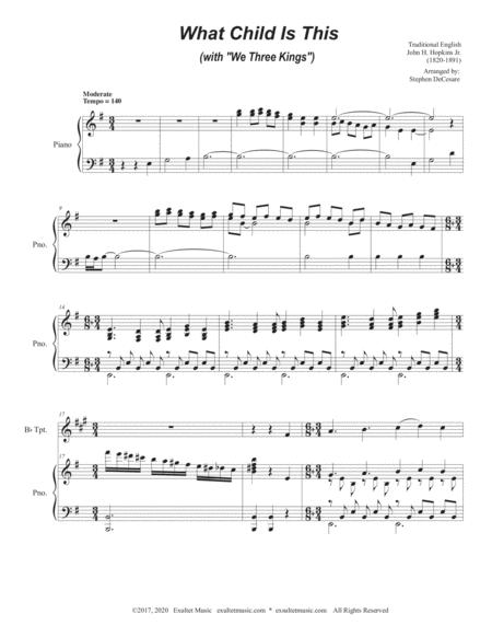 What Child Is This With We Three Kings For Bb Trumpet Solo And Piano Page 2