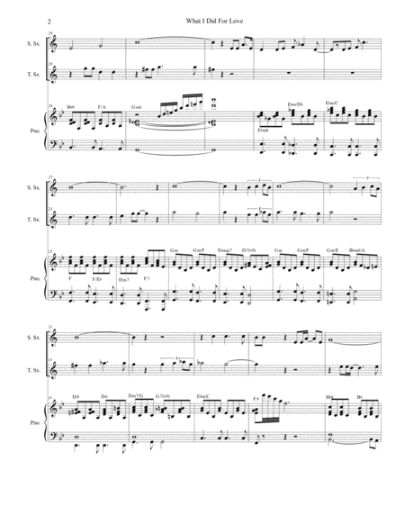 What I Did For Love Duet For Soprano And Tenor Saxophone Page 2