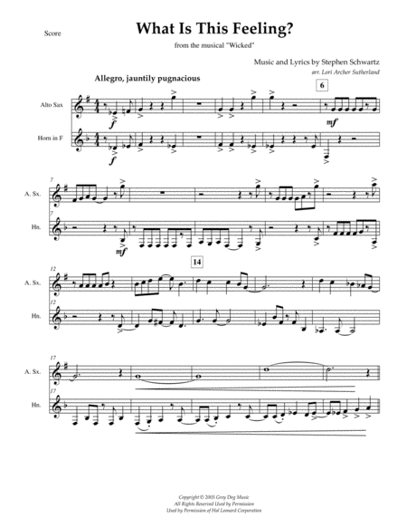 What Is This Feeling Alto Sax Horn Duet Page 2