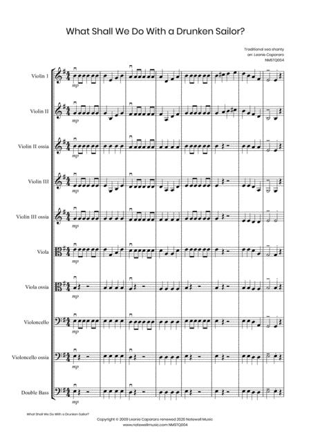 What Shall We Do With A Drunken Sailor Flexible String Quartet Ensemble Page 2