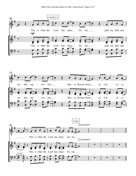 What The Lord Has Done For Me Anthem Vocal Score Page 2