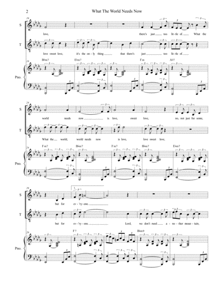 What The World Needs Now Is Love Duet For Soprano Tenor Solo Page 2