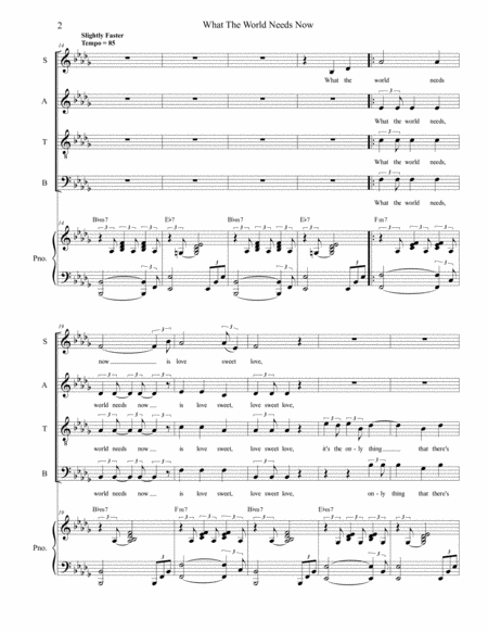 What The World Needs Now Is Love For Satb Page 2