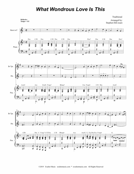 What Wondrous Love Duet For Bb Trumpet French Horn Page 2
