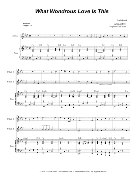 What Wondrous Love Duet For C Instruments Page 2