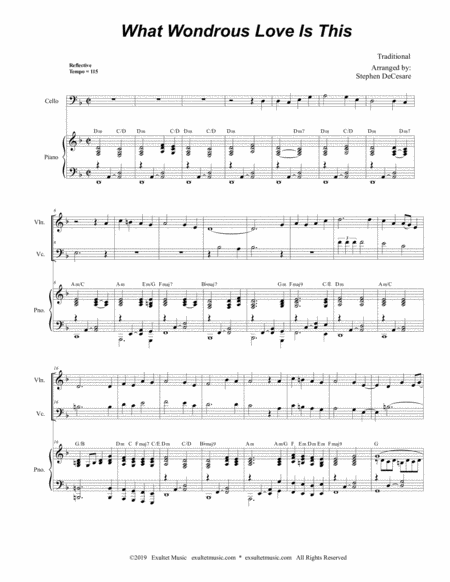 What Wondrous Love Duet For Violin And Cello Page 2