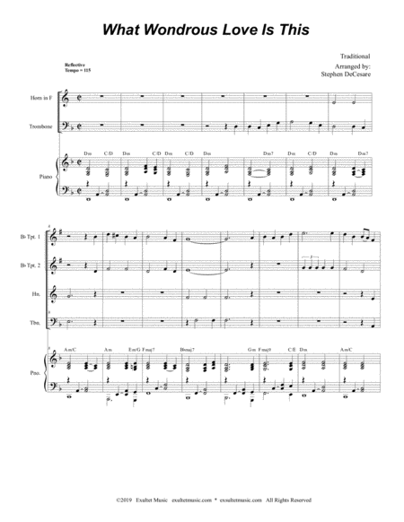 What Wondrous Love For Brass Quartet And Piano Page 2