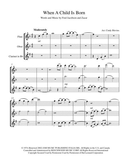 When A Child Is Born Flute Oboe And Clarinet Trio Page 2