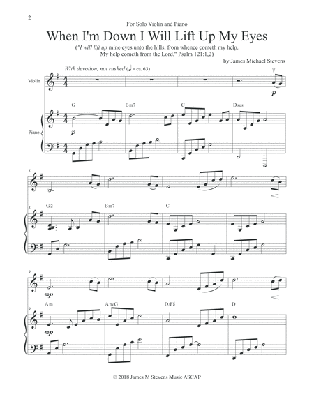 When I M Down I Will Lift Up My Eyes Violin Piano Page 2