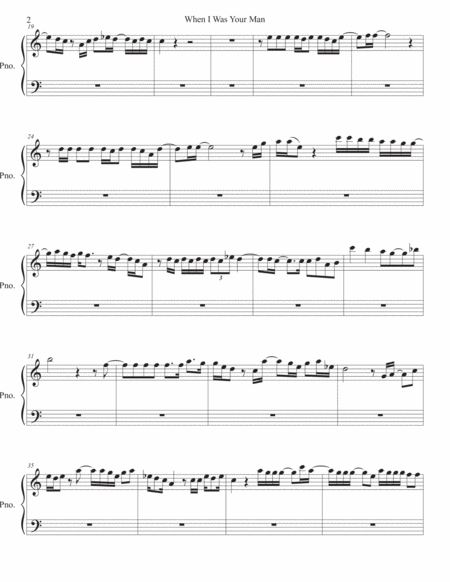 When I Was Your Man Easy Key Of C Piano Page 2