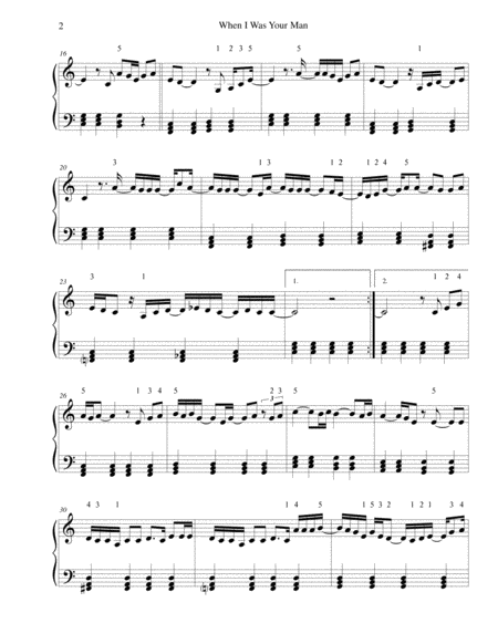 When I Was Your Man For Easy Piano Page 2