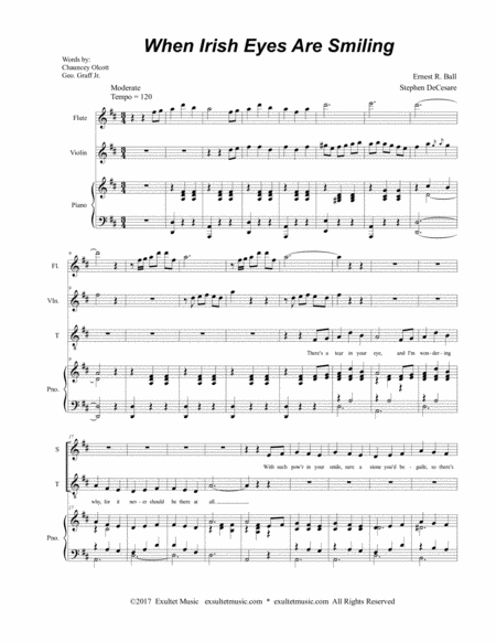 When Irish Eyes Are Smiling Duet For Soprano And Tenor Solo Page 2