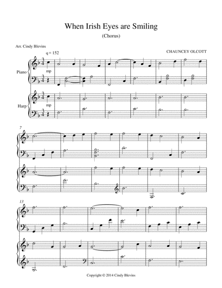 When Irish Eyes Are Smiling Piano And Harp Duet Page 2