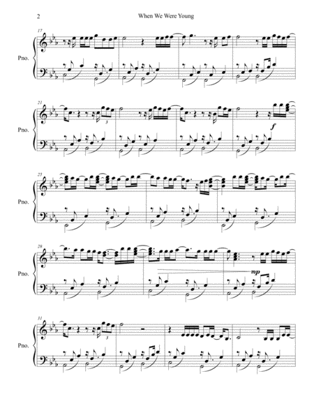 When We Were Young Piano Solo Page 2