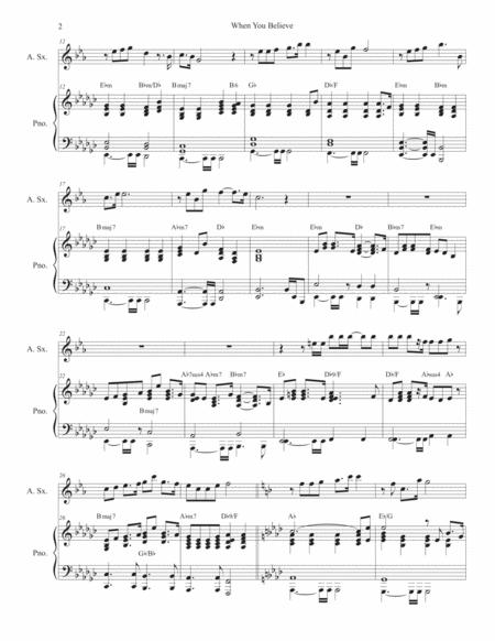 When You Believe For Alto Saxophone And Piano Page 2
