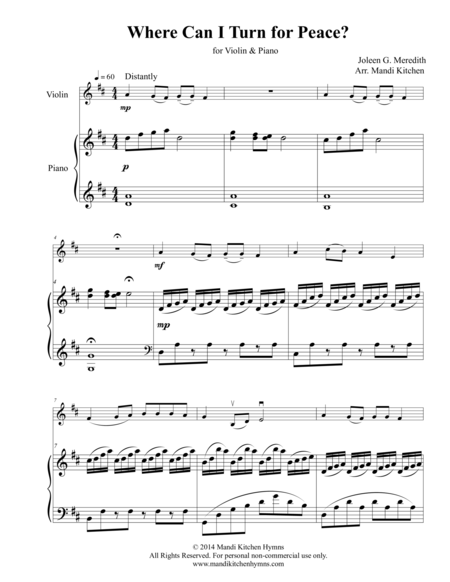 Where Can I Turn For Peace Violin Piano Page 2