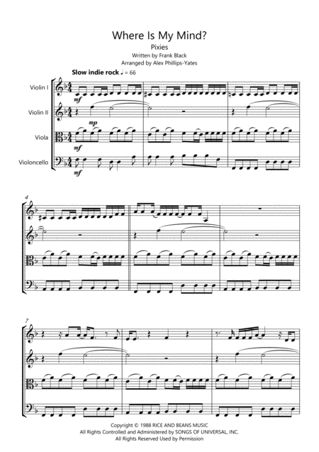 Where Is My Mind By Pixies String Quartet Page 2