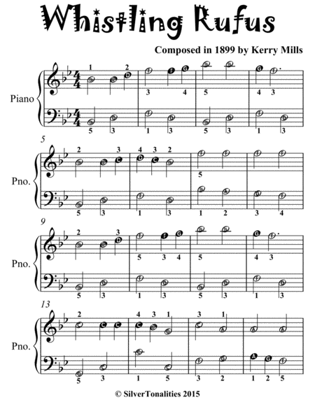Whistling Rufus Rag Easiest Piano Sheet Music For Beginner Pianists Page 2