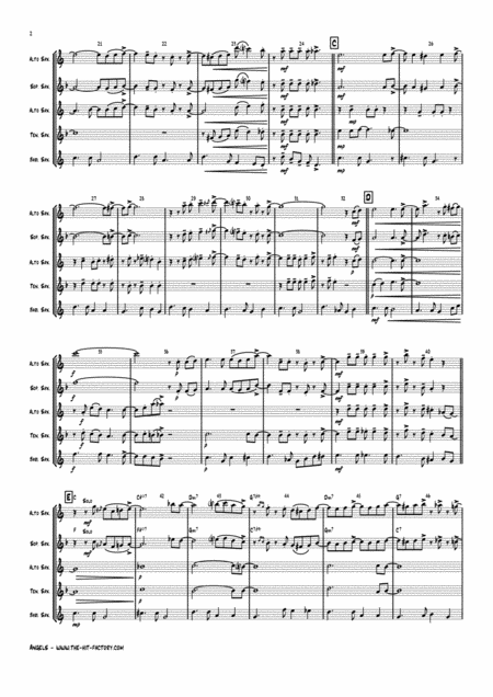 White Christmas Bossa Nova Saxophone Quartet Page 2