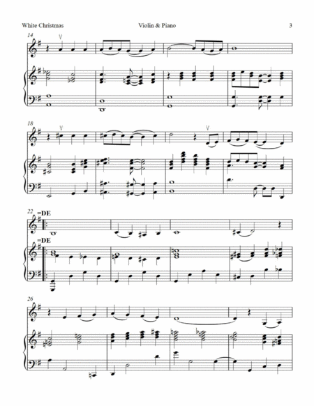 White Christmas By Irving Berlin Violin Piano Complete Verse Chorus Page 2